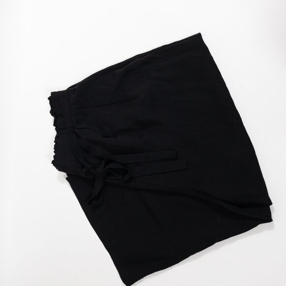 NWT Adrianna Papell Black Wide-Leg Elastic Waist Pants XL Paper Bag Tie Waist - Picture 7 of 10